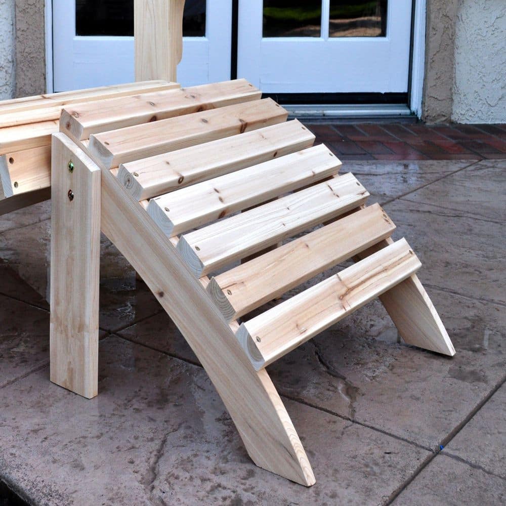 Natural Cedar Wood Adirondack Chair Ottoman