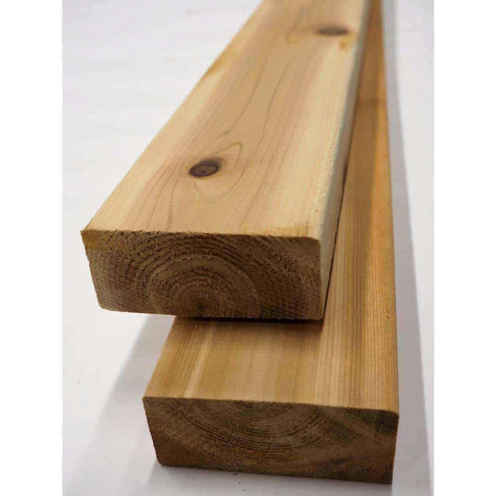 2 in. x 4 in. x 12 ft. Premium S4S Cedar Lumber 0509242 - The Home