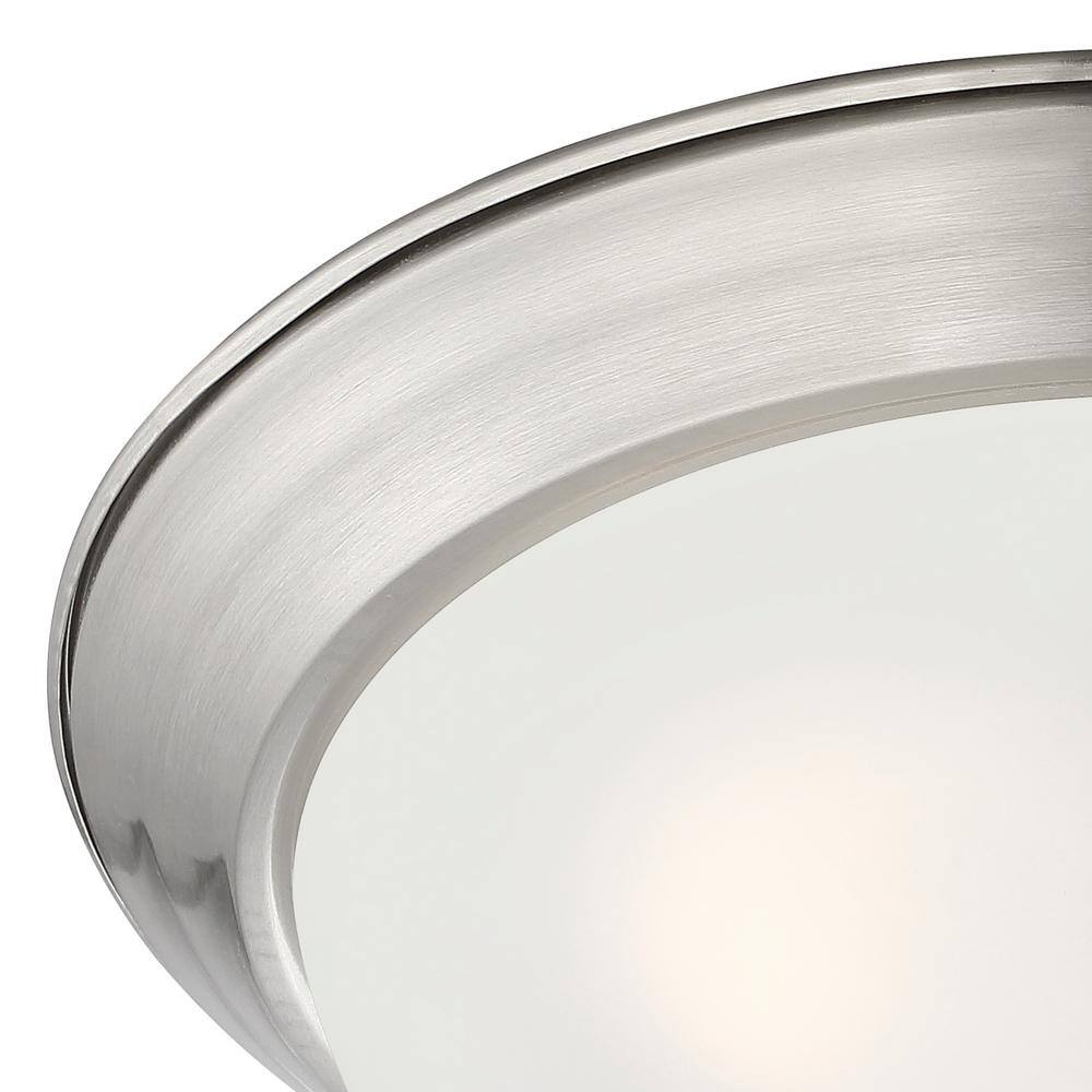 Brushed Nickel 13.25" Flush Mount Ceiling Light with Etched Glass