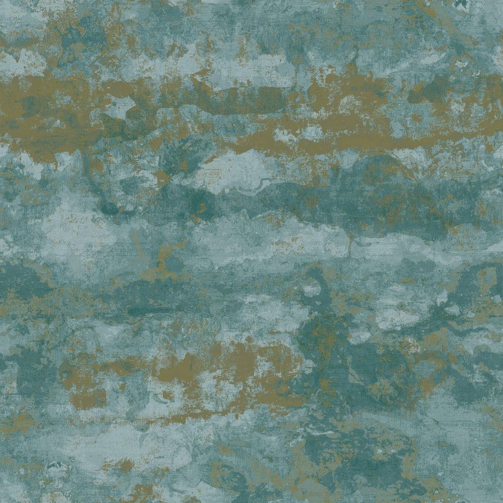 Elegance Collection Teal Green Abstract Perfect Storm Shimmer Finish Non-Pa