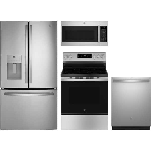 25.6 cu. ft. Standard-Depth Refrigerator with 5 Element Freestanding Electric Range and Dishwasher with Dry Boost