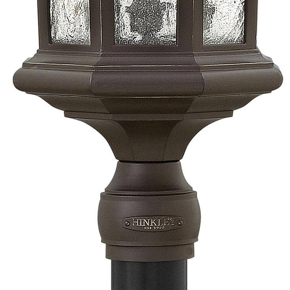 Raley Oil Rubbed Bronze LED Outdoor Lantern with Clear Seedy Glass