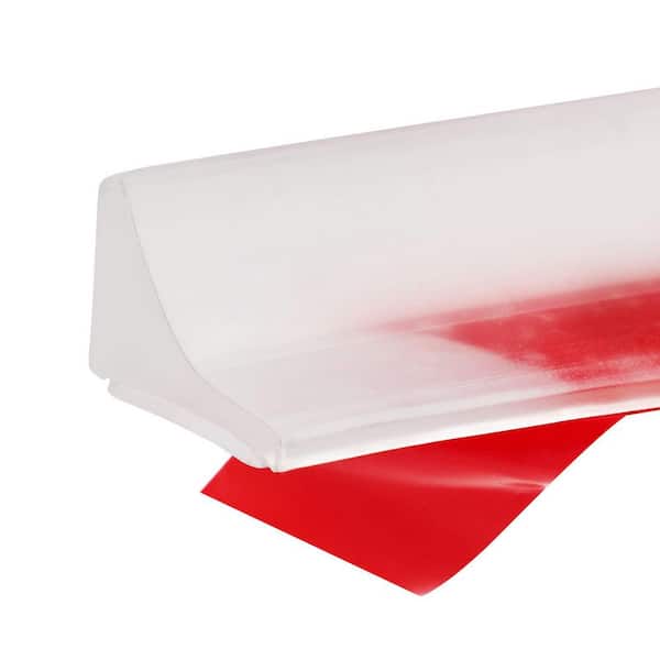 39L x 0.47 in. W x 1.65 in. H Collapsible Shower Water Dam Self Adhesive Silicone Waterproof Barrier White Rubber Edging
