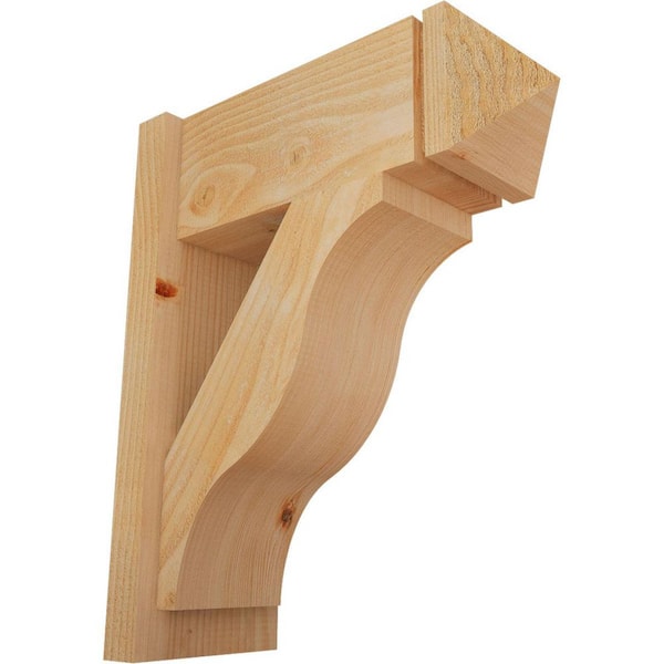 Ekena Millwork 8 in. x 24 in. x 20 in. Douglas Fir Fuston Arts and Crafts Rough Sawn Outlooker