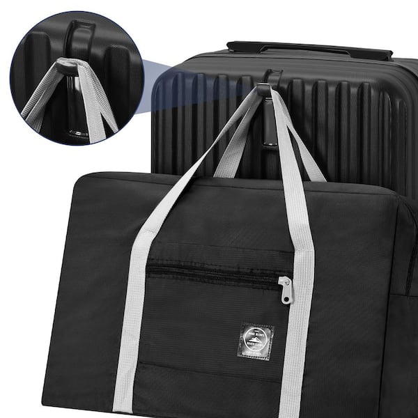 HIKOLAYAE 2 Piece PP Black Hardside Spinner Luggage Set with