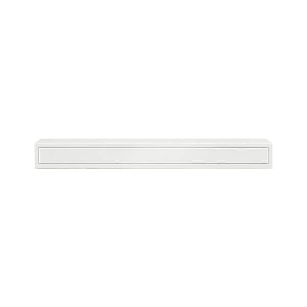 Pearl Mantels 5 ft. Crisp White Finish Cap-Shelf Mantel