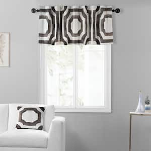 Mecca Brown Printed Cotton Rod Pocket Window Valance - 50 in. W x 19 in. L (1 Panel)