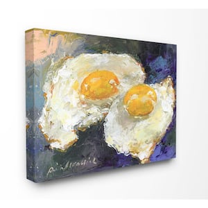 24 in. x 30 in."Classic Sunny Side Up Fried Eggs Still Life Food Painting" by Artist Richard Wallich Canvas Wall Art