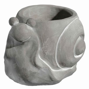 Small Natural Cement Snail Planter