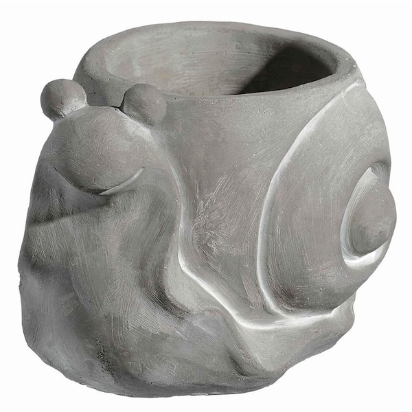 CHG CLASSIC HOME & GARDEN Large Natural Cement Snail Planter