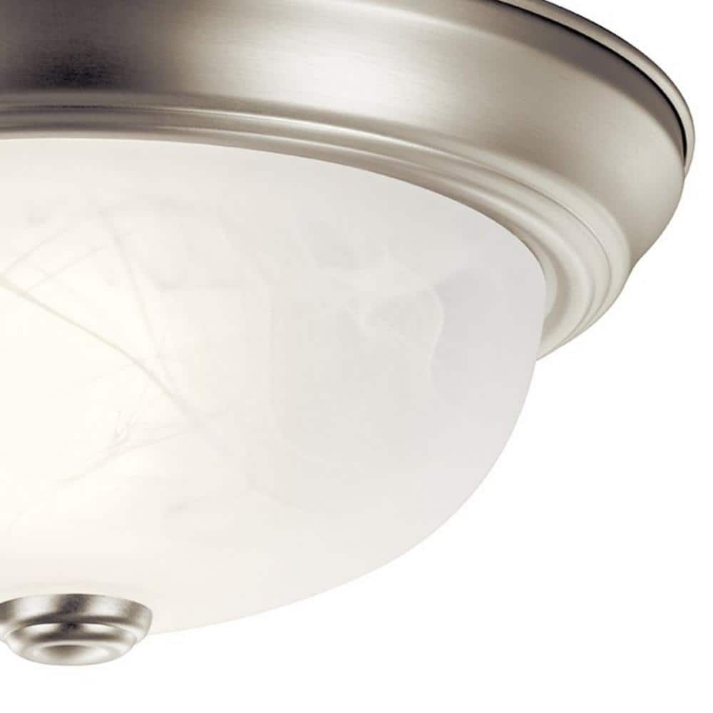 Transitional 11'' Dome Flush Mount in Distressed Bronze with Alabaster Glass