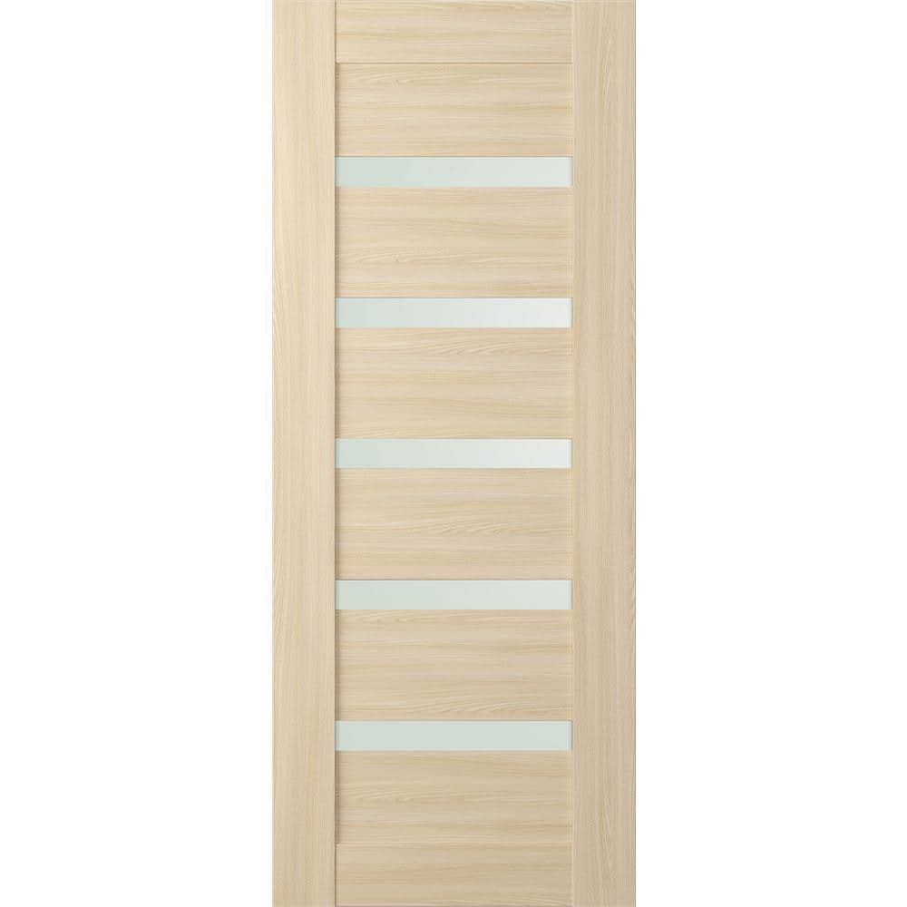 Vona 07-04 32 in. x 79.375 in. No Bore 5-Lite Frosted Glass Loire Ash Wood Composite Interior Door Slab price history on PriceWatchPro