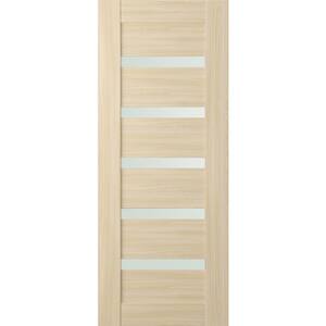 Vona 07-04 32 in. x 79.375 in. No Bore 5-Lite Frosted Glass Loire Ash Wood Composite Interior Door Slab