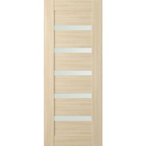 Vona 07-04 32 in. x 79.375 in. No Bore 5-Lite Frosted Glass Loire Ash Wood Composite Interior Door Slab