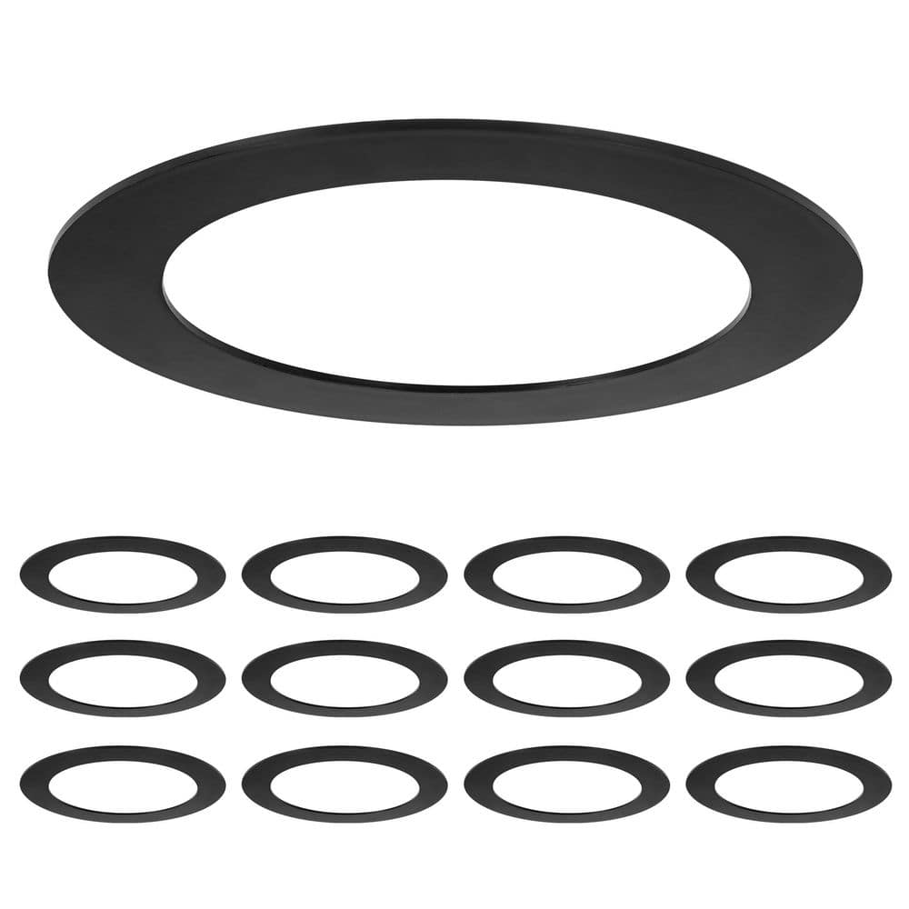6 in. Goof Rings for Recessed Lights, Can or Canless Downlight Trim Ring, Black (12-Pack) price history on PriceWatchPro