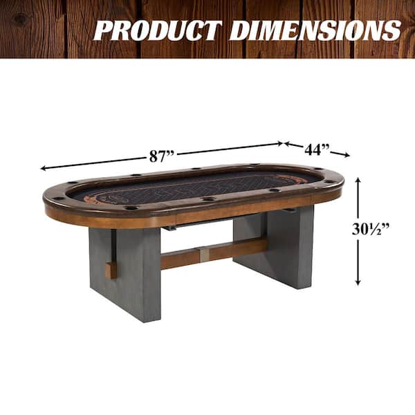 Barrington 10-Player Poker Table with Dining Table Top