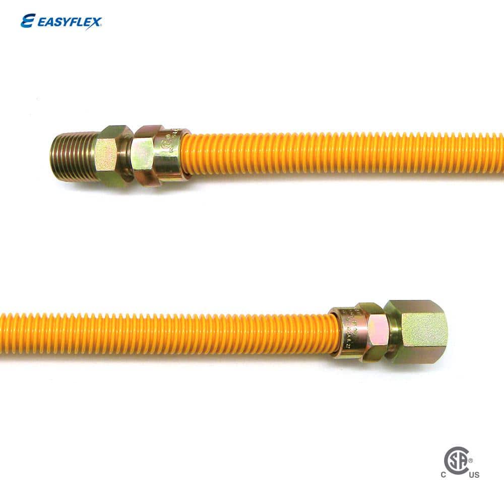 24" Yellow Coated Stainless Steel Gas Connector