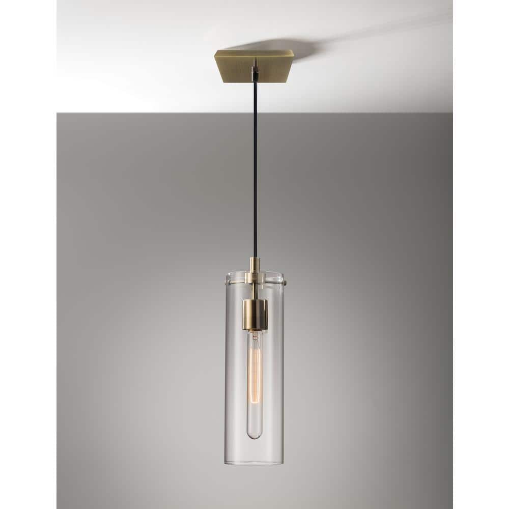 Dalton 13.75" Antique Brass Modern Industrial Pendant Light
