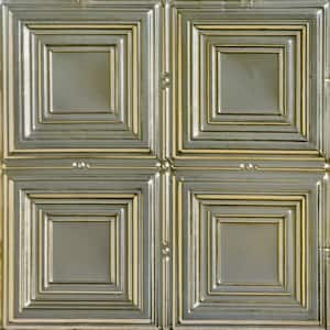 Cubism Gold Nugget 2 ft. x 2 ft. Decorative Tin Style Lay-in Ceiling Tile (48 sq. ft./case)