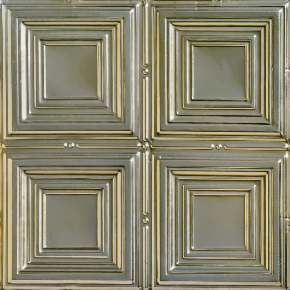 Cubism Gold Nugget 2 ft. x 2 ft. Decorative Nail Up Tin Ceiling Tile (48 sq. ft./case) price history on PriceWatchPro