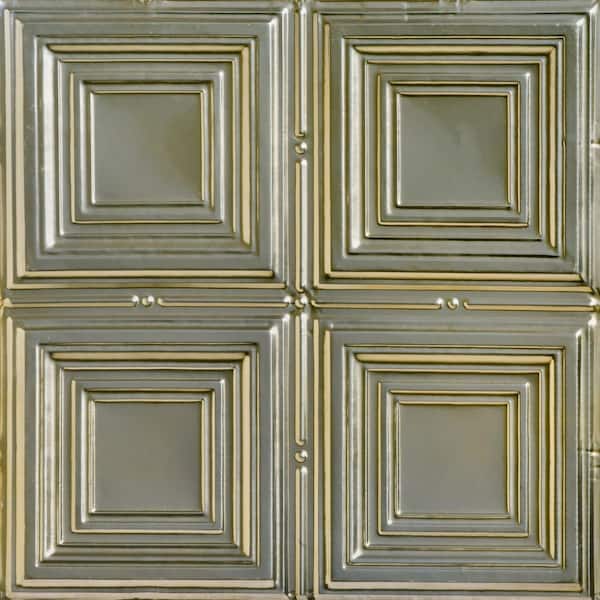 Cubism Gold Nugget 2 ft. x 2 ft. Decorative Nail Up Tin Ceiling Tile (48 sq. ft./case)