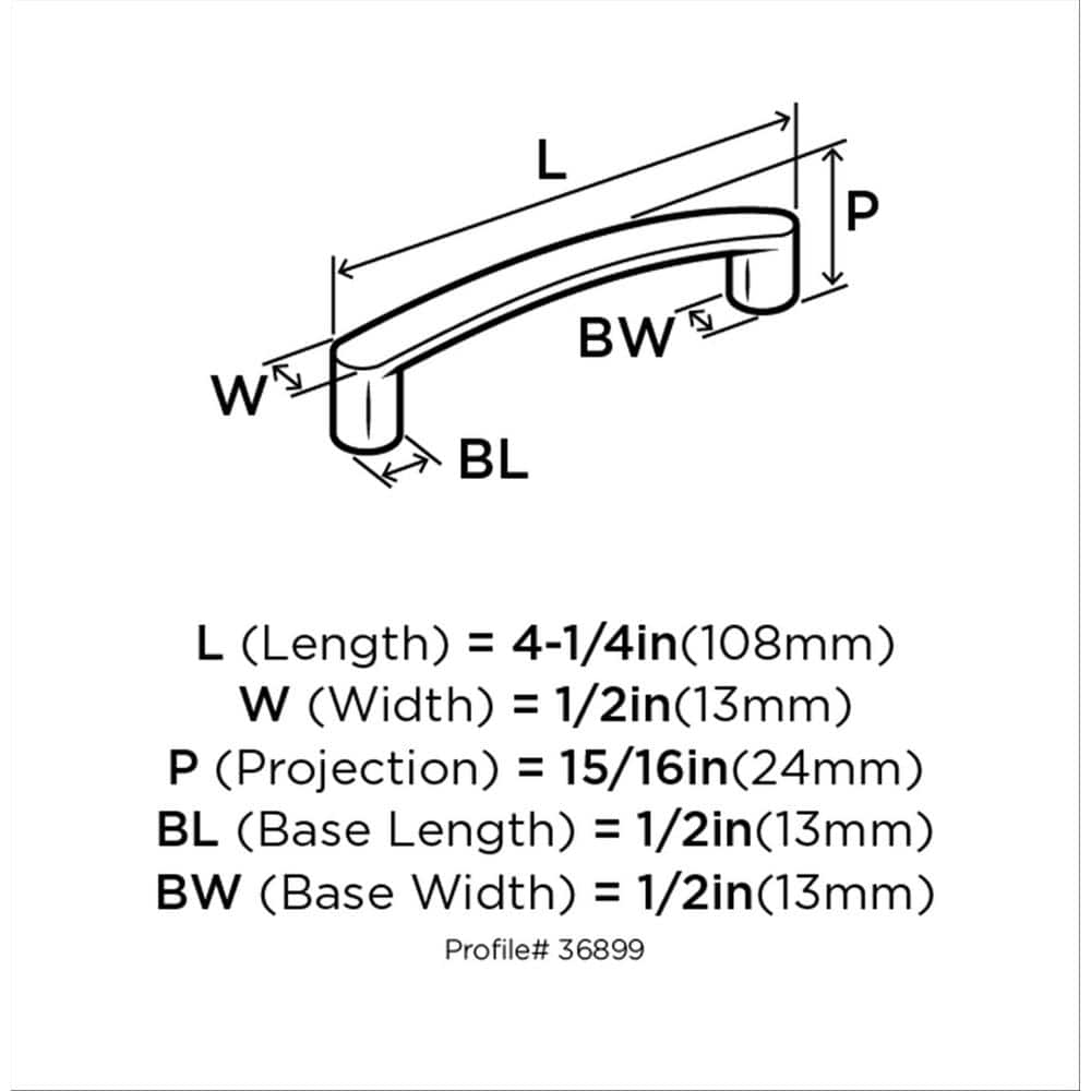 Amerock Rift 3-3/4 inch (96mm) Center-to-Center Matte Black Cabinet Pull