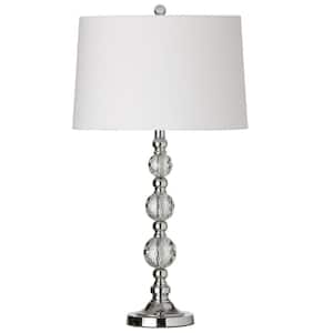 Crystal 29.25 in. 1-Light Polished Chrome LED Table Lamp