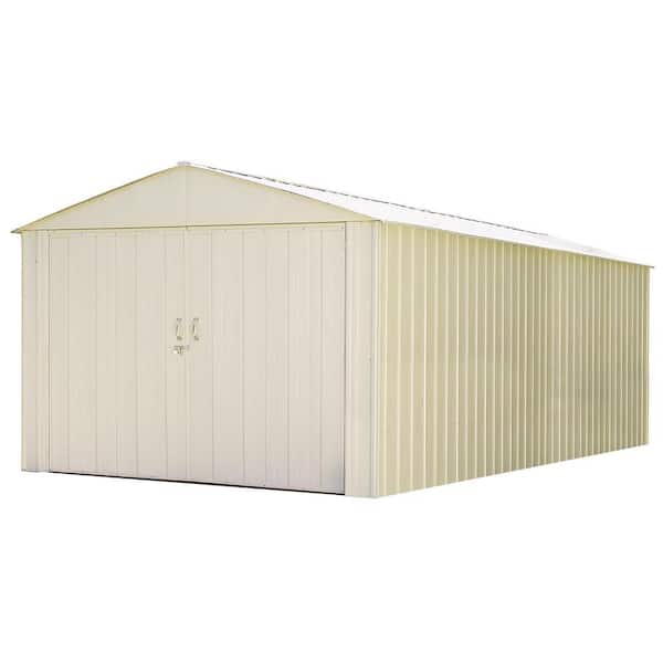 Arrow Commander 10 ft. W x 25 ft. D White Hot-Dipped Galvanized Metal Storage Shed