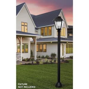 6 ft. Black Outdoor Lamp Post with Cross Arm and Auto Dusk to Dawn Photocell
