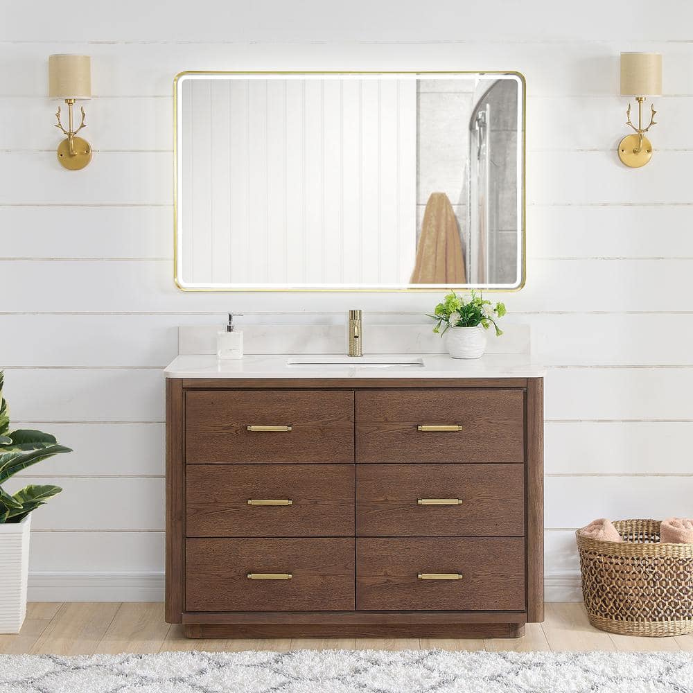 ROSWELL Porto 48 in.W x 22 in.D x 33.8 in.H Single Sink Bath Vanity in ...