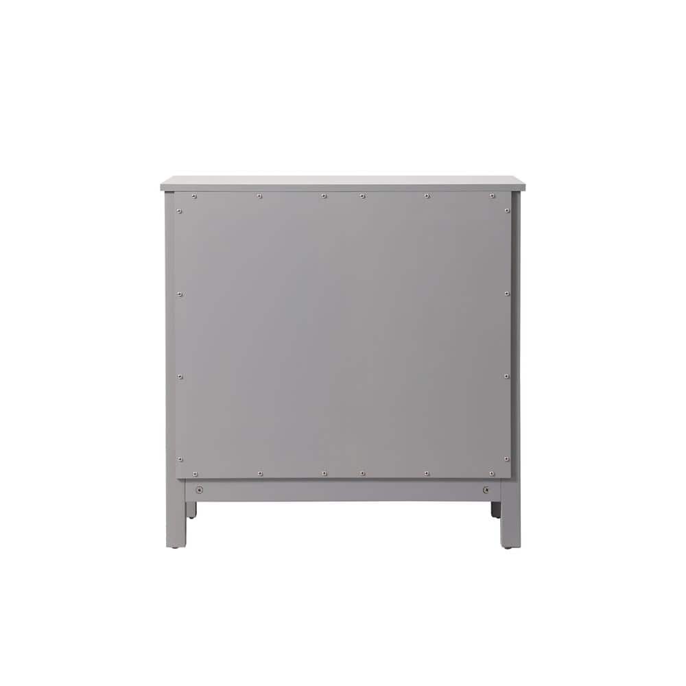Gray MDF Bathroom Storage Cabinet with Brushed Nickel Hardware
