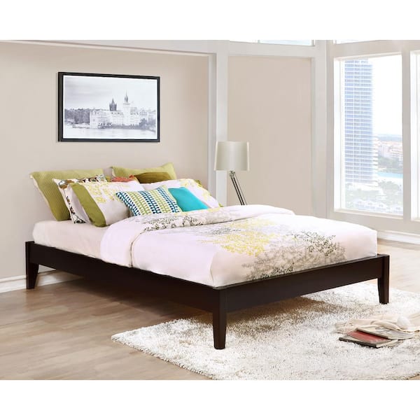 Hounslow Brown Wood Frame California King Platform Bed with Slat Kit