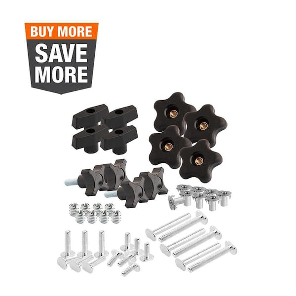 POWERTEC 1/4-20 in. T-Track Jig Hardware Kit (46-Piece)