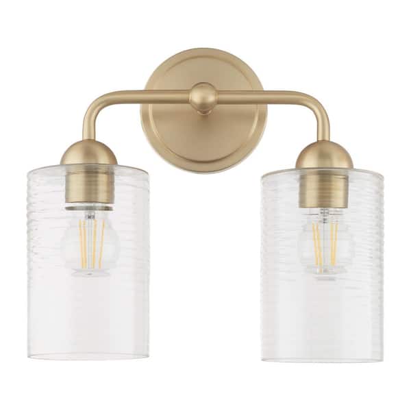 Charlotte 2-Light Aged Brass Vanity