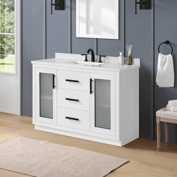 Greeley Contemporary 48 Wood Single Sink Bathroom Vanity with Carrera  Marble Top by Christopher Knight Home - On Sale - Bed Bath & Beyond -  25716175