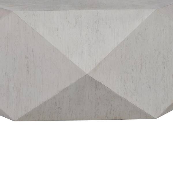 Acme Furniture Hanniel 49.75 in Antique White Finish Hexagon Acme Furniture Hanniel 49.75 in Antique White Finish Hexagon