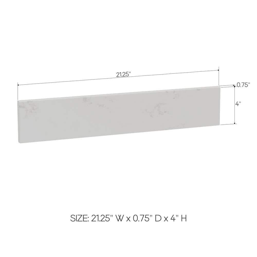 Carrara White Engineered Stone Bathroom Vanity Sidesplash 21" x 4"