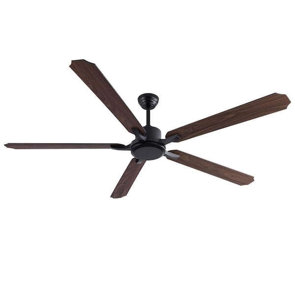 72 in. Indoor Black and Brown Modern 6-Speed Reversible Ceiling Fan with Remote Control for Bedroom Living Room Kitchen