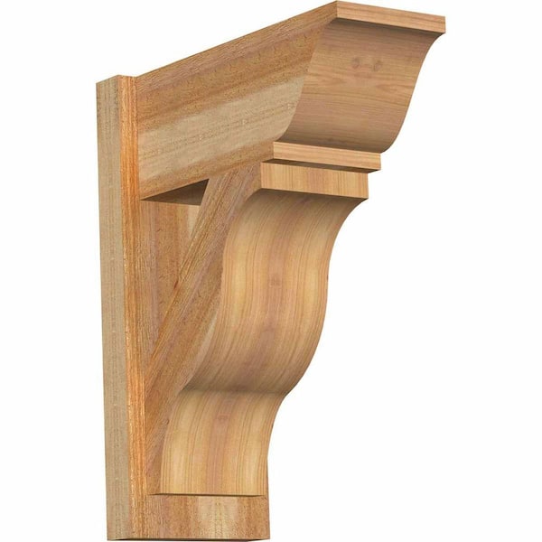 Ekena Millwork 8 in. x 22 in. x 18 in. Fuston Traditional Rough Sawn Western Red Cedar Outlooker