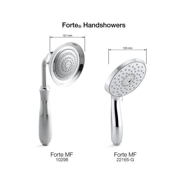 Kohler Forte 3 Spray 1 75 Gpm Handheld Showerhead In Polished Chrome K 10298 Cp The Home Depot