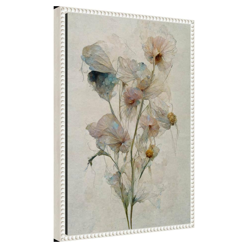 Ethereal Botanical Beaded Framed Canvas Wall Art