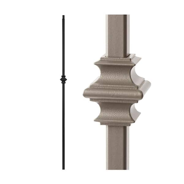 HOUSE OF FORGINGS Ash Grey 34.1.34-T Mega Single Knuckle Hollow Iron Baluster for Staircase Remodel
