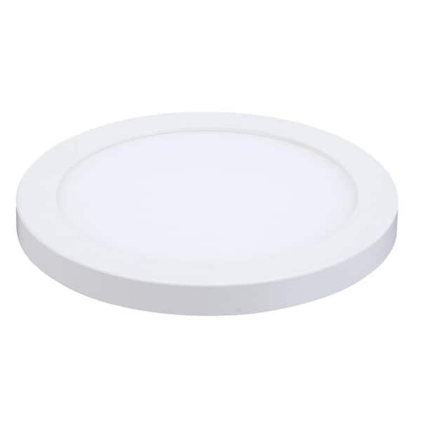 Edvivi 7 in. White Round Flat 3000K 4000K 5000K Dimmable LED Flush Mount Ceiling Light Closet Bathroom Hallway Lighting