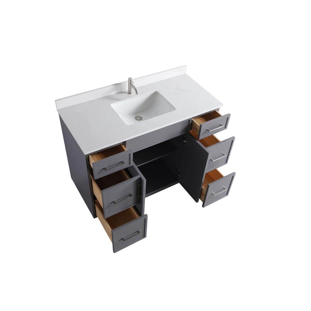 Freestanding Vanity with Sink 2 Doors + 6 Drawers - 48"