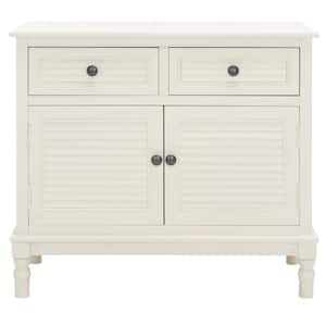 Tate 13.4 in. Distressed White Rectangle Wood Console Table with Drawer