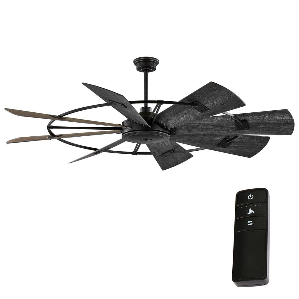 Corinth 72 in. Indoor Matte Black Ceiling Fan with DC Motor and Remote Cont