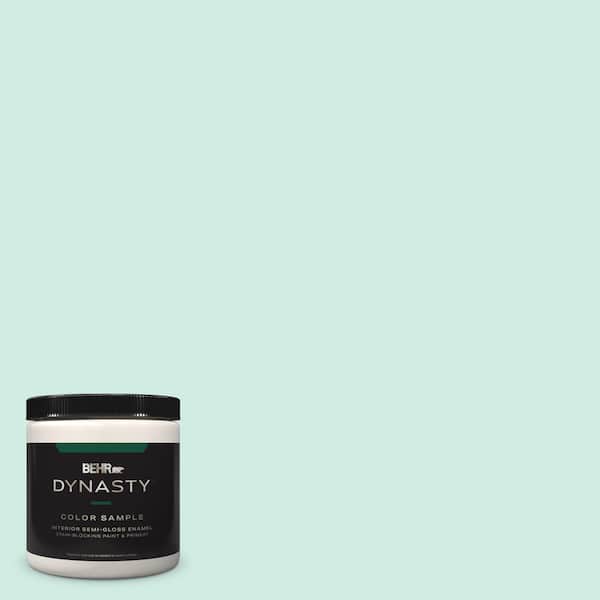 BEHR DYNASTY 8 oz. #HDC-MD-19 Soft Mint Semi-Gloss Enamel Stain-Blocking Interior/Exterior Paint & Primer Sample