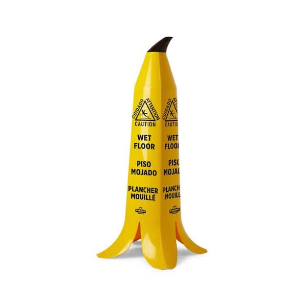 Unbranded 36 in. Banana Cone Multi-Lingual Caution Wet Floor Sign (5-Pack)