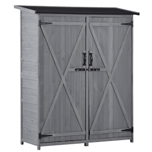 4.6 ft. W. x 1.6 ft. D Wood Storage Shed Tool Organizer, Garden Shed with Waterproof Asphalt Roof, Gray 7.36 Sq. Ft