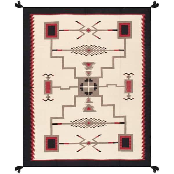 Pasargad Home Tuscany Ivory 9 ft. x 12 ft. Geometric Wool Area Rug